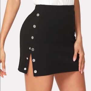 Black Button Skirt XS